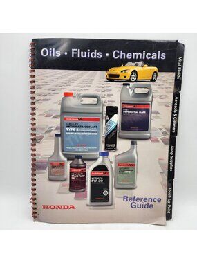 Honda Oils Fluids Chemicals Reference Guide 2002 Spiral Bound Manual